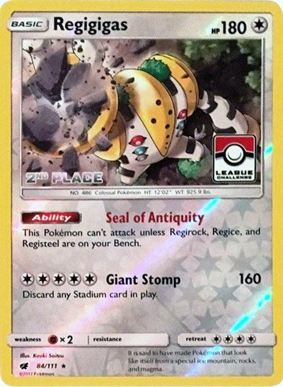 PR: Regigigas - 84/111 (League Challenge) [2nd Place] (Reverse Holofoil)