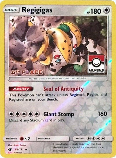 PR: Regigigas - 84/111 (League Challenge) [4th Place] (Reverse Holofoil)