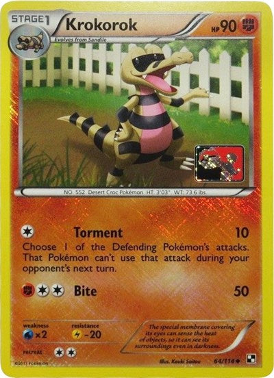 PR: Krokorok - 64/114 (League Promo) (Reverse Holofoil)