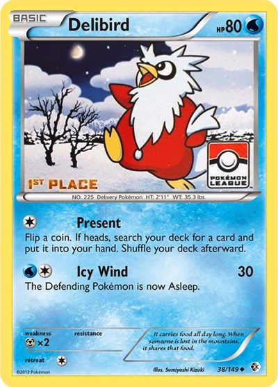 PR: Delibird - 38/149 (Pokemon League) [1st Place] (Reverse Holofoil)