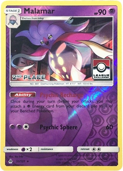 PR: Malamar - 51/131 (League Challenge) [2nd Place] (Reverse Holofoil)