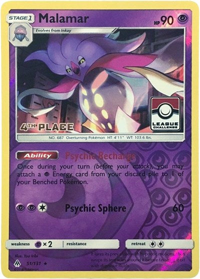 PR: Malamar - 51/131 (League Challenge) [4th Place] (Reverse Holofoil)