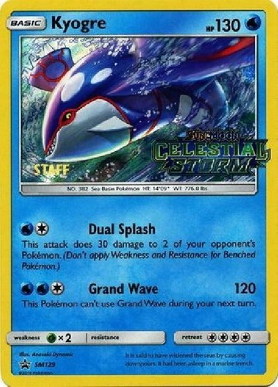 SMP: Kyogre - SM129 (Prerelease) [Staff] (Holofoil)