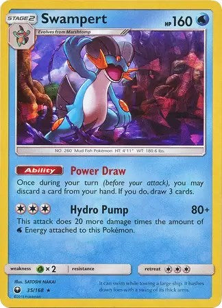 PR: Swampert - 35/168 (SM Celestial Storm) (Holofoil)