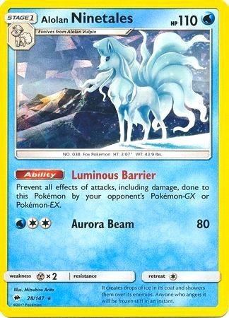 PR: Alolan Ninetales - 28/147 (Cracked Ice Holo) (Holofoil)