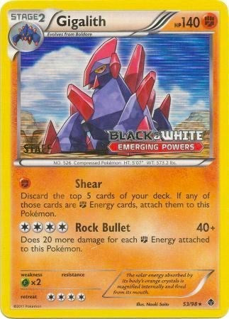 PR: Gigalith 53/98 (Prerelease) [Staff] (Holofoil)