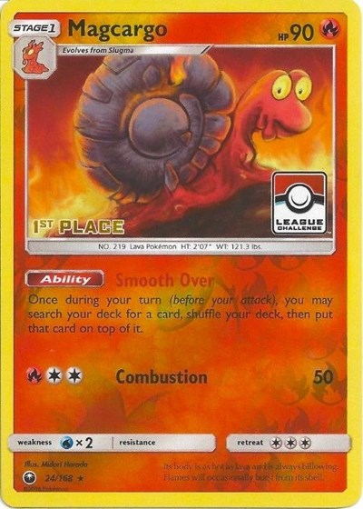 PR: Magcargo - 24/168 (League Challenge) [1st Place] (Reverse Holofoil)
