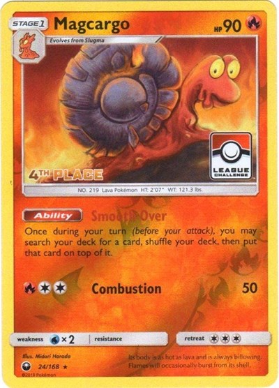 PR: Magcargo - 24/168 (League Challenge) [4th Place] (Reverse Holofoil)
