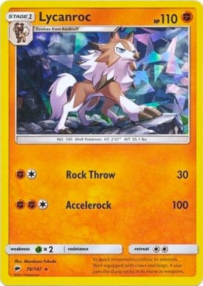 PR: Lycanroc - 76/147 (Cracked Ice Holo) (Holofoil)