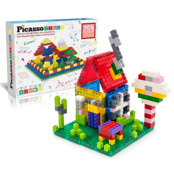 Picasso Tiles: 259 Piece Magnetic Brick-Tiles & Bricks