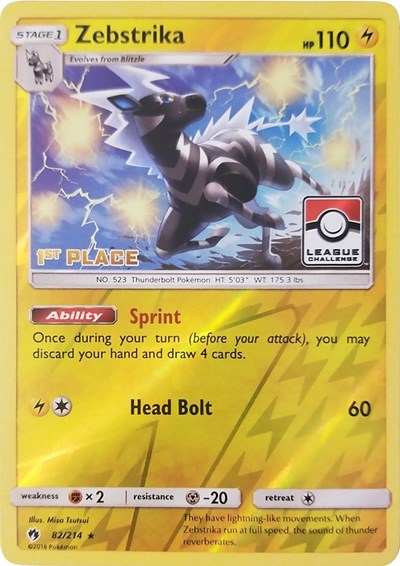 PR: Zebstrika - 82/214 (League Challenge) [1st Place] (Reverse Holofoil)