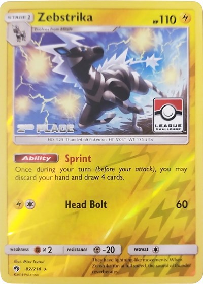 PR: Zebstrika - 82/214 (League Challenge) [2nd Place] (Reverse Holofoil)