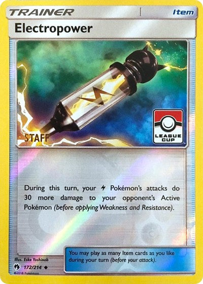 PR: Electropower - 172/214 (League Cup) [Staff] (Reverse Holofoil)