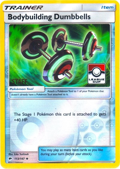 PR: Bodybuilding Dumbbells - 113/147 (League Cup) [Staff] (Reverse Holofoil)