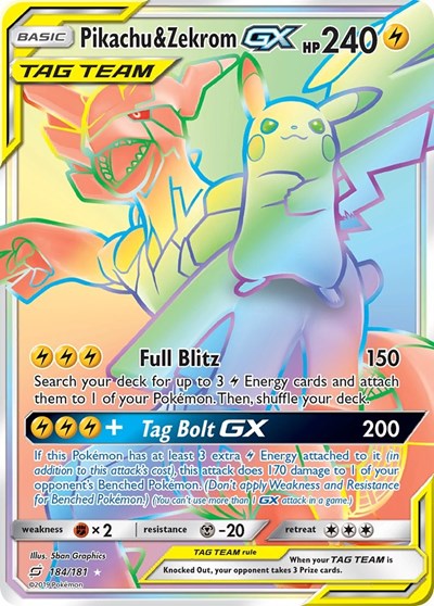 SM9: Pikachu & Zekrom GX (Secret) (Holofoil)