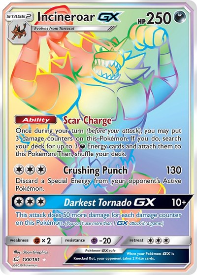 SM9: Incineroar GX (Secret) (Holofoil)