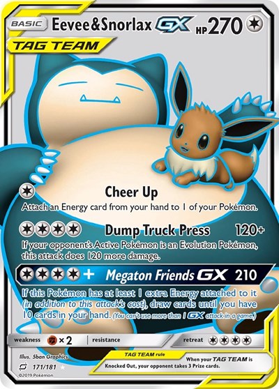 SM9: Eevee & Snorlax GX (Full Art) (Holofoil)