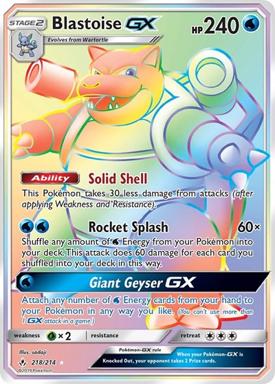 SM10: Blastoise GX (Secret) (Holofoil)