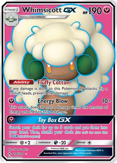 SM10: Whimsicott GX (Full Art) (Holofoil)