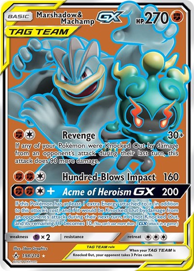 SM10: Marshadow & Machamp GX (198) (Full Art) (Holofoil)