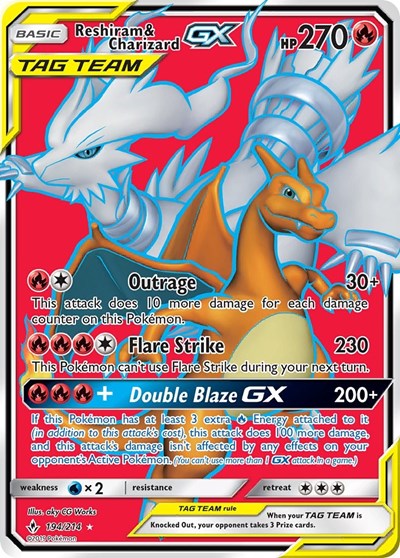 SM10: Reshiram & Charizard GX (Full Art) (Holofoil)