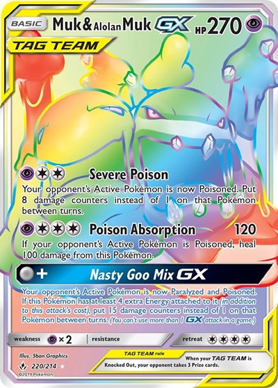 SM10: Muk & Alolan Muk GX (Secret) (Holofoil)
