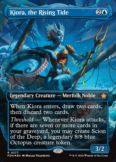 FDN: Kiora, the Rising Tide (Borderless) (Mana Foil)