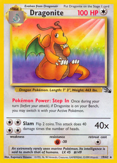 Dragonite (19) 19/62 Unlimited Fossil
