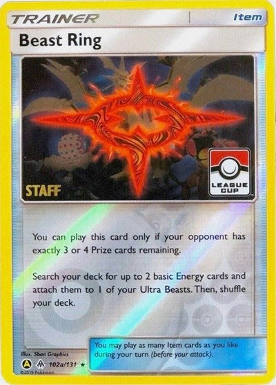 PR: Beast Ring - 102a/131 (League Cup) [Staff] (Reverse Holofoil)