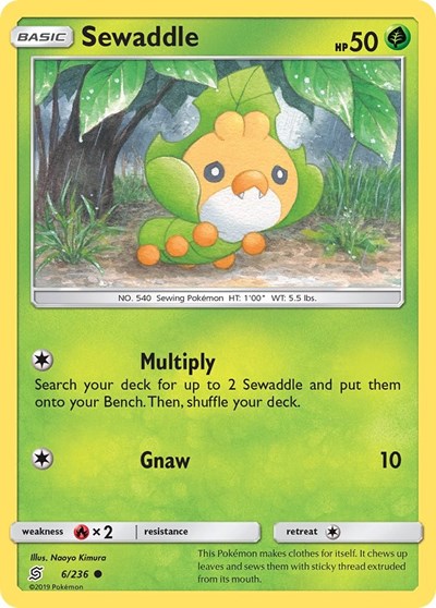 SM11: Sewaddle (6) (Reverse Holofoil)