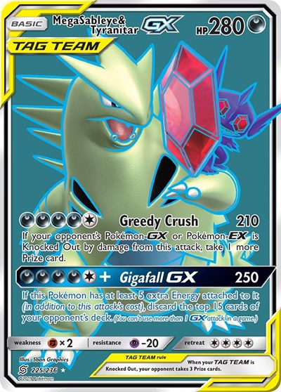 SM11: Mega Sableye & Tyranitar GX (Full Art) (Holofoil)