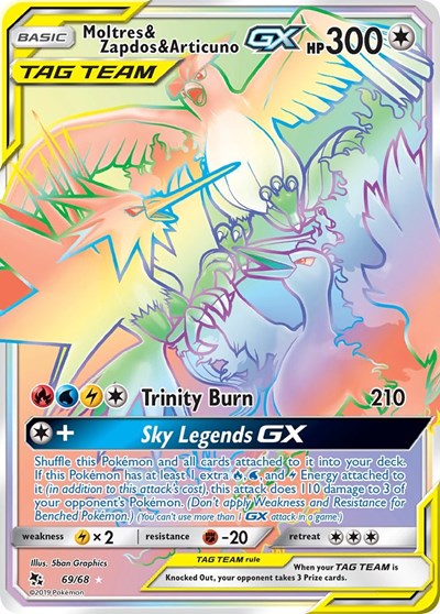 HIF: Moltres & Zapdos & Articuno GX (Secret) (Holofoil)
