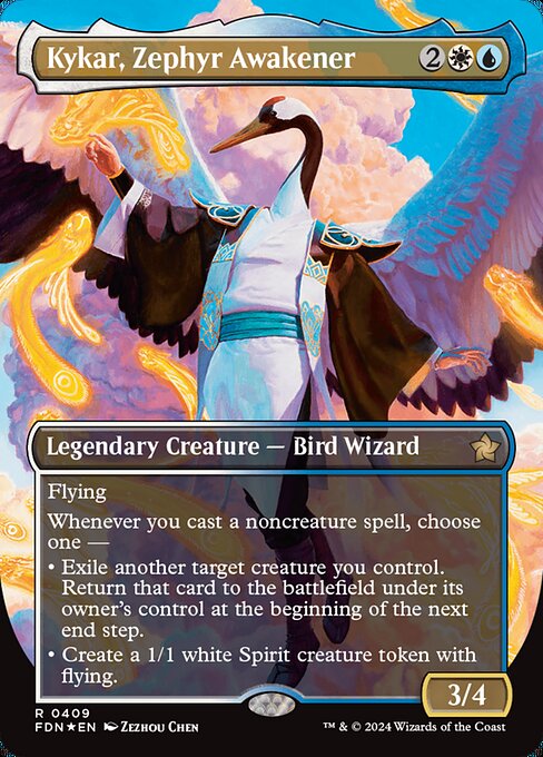 FDN: Kykar, Zephyr Awakener (Borderless) (Mana Foil)