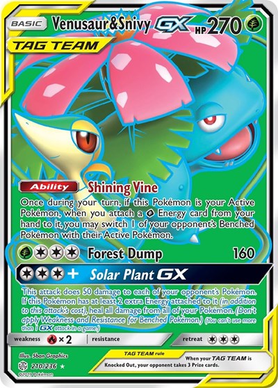 SM12: Venusaur & Snivy GX (Full Art) (Holofoil)