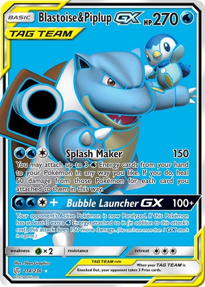 SM12: Blastoise & Piplup GX (Full Art) (Holofoil)