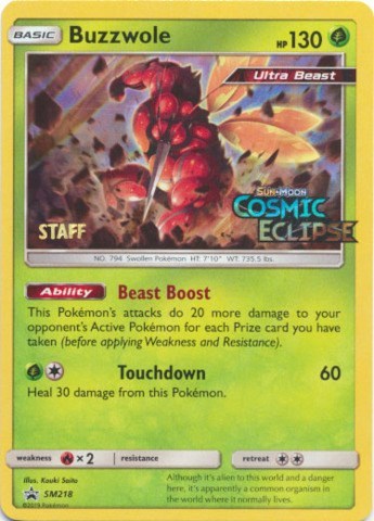 SMP: Buzzwole - SM218 (Prerelease) [Staff] (Holofoil)