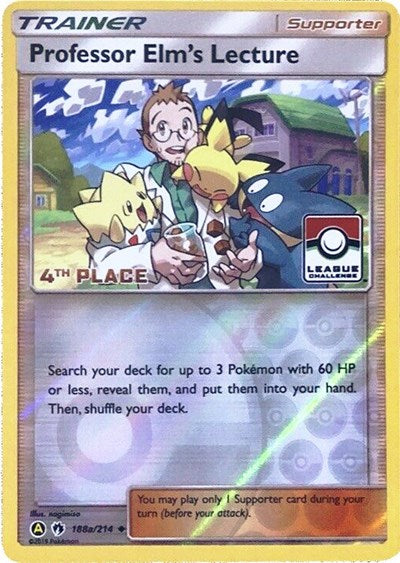 PR: Professor Elm's Lecture - 188a/214 (League Challenge) [4th Place] (Reverse Holofoil)