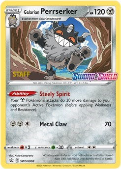 SWSD: Galarian Perrserker - SWSH008 (Prerelease) [Staff] (Holofoil)