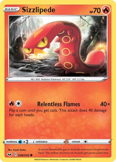 SWSH01: Sizzlipede (038) (Reverse Holofoil)