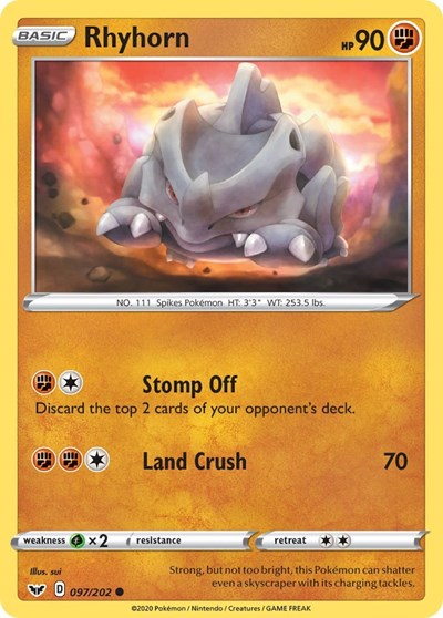 SWSH01: Rhyhorn (097) (Reverse Holofoil)