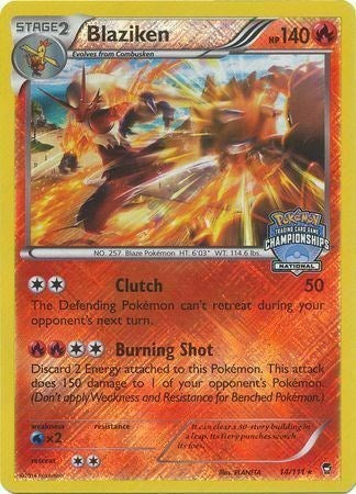 PR: Blaziken - 14/111 (National Championships) (Reverse Holofoil)
