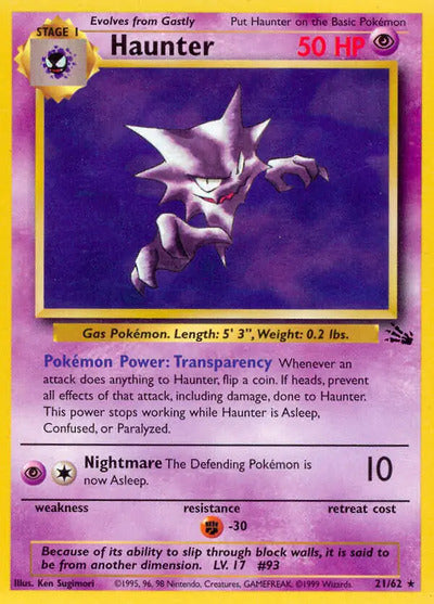 Haunter (21) 21/62 Unlimited Fossil