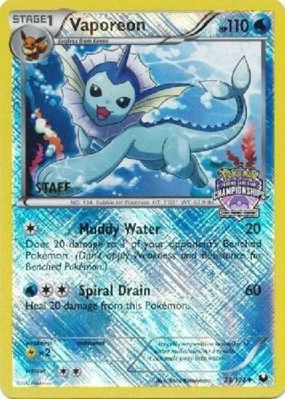 PR: Vaporeon - 25/108 (State Championships) [Staff] (Reverse Holofoil)