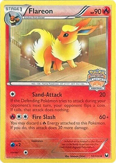 PR: Flareon - 12/108 (Regional Championships) (Reverse Holofoil)