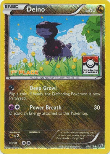 PR: Deino - 97/113 (Pokemon League) [1st Place] (Reverse Holofoil)
