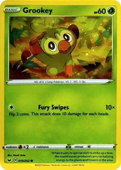BLE: Grookey - 010/202 (Cosmos Holo) (Holofoil)