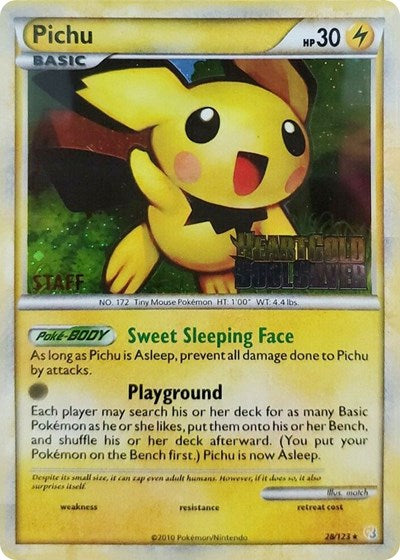 PR: Pichu - 28/123 (Prerelease) [Staff] (Holofoil)