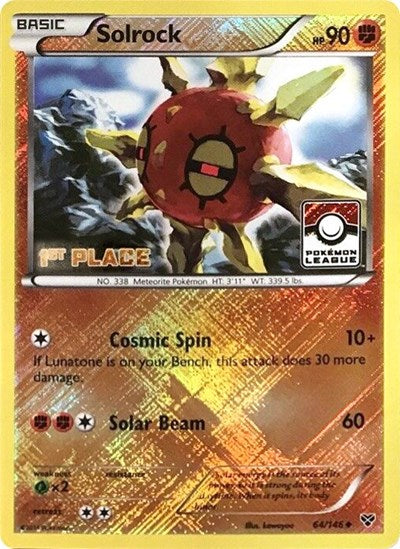 PR: Solrock - 64/146 (Pokemon League) [1st Place] (Reverse Holofoil)