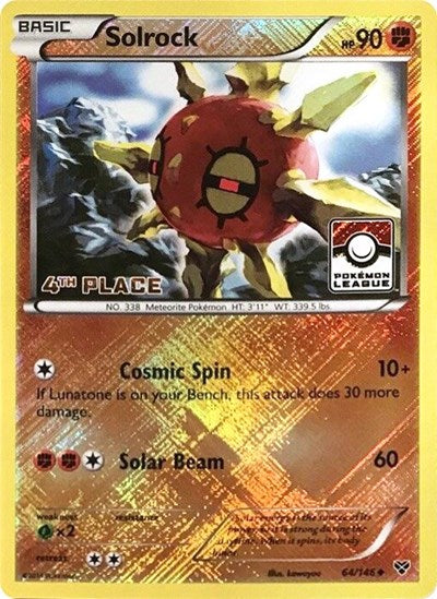 PR: Solrock - 64/146 (Pokemon League) [4th Place] (Reverse Holofoil)