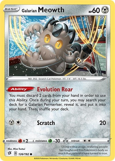 SWSH02: Galarian Meowth (Reverse Holofoil)